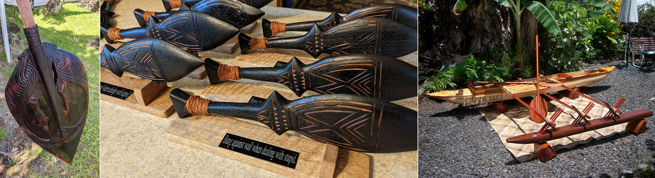 Custom Polynesian Carvings - Makana Hut