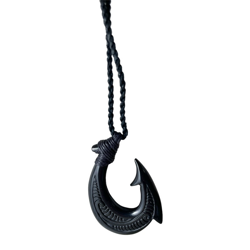 Jade Makau  Hawaiian Fish Hook Necklace
