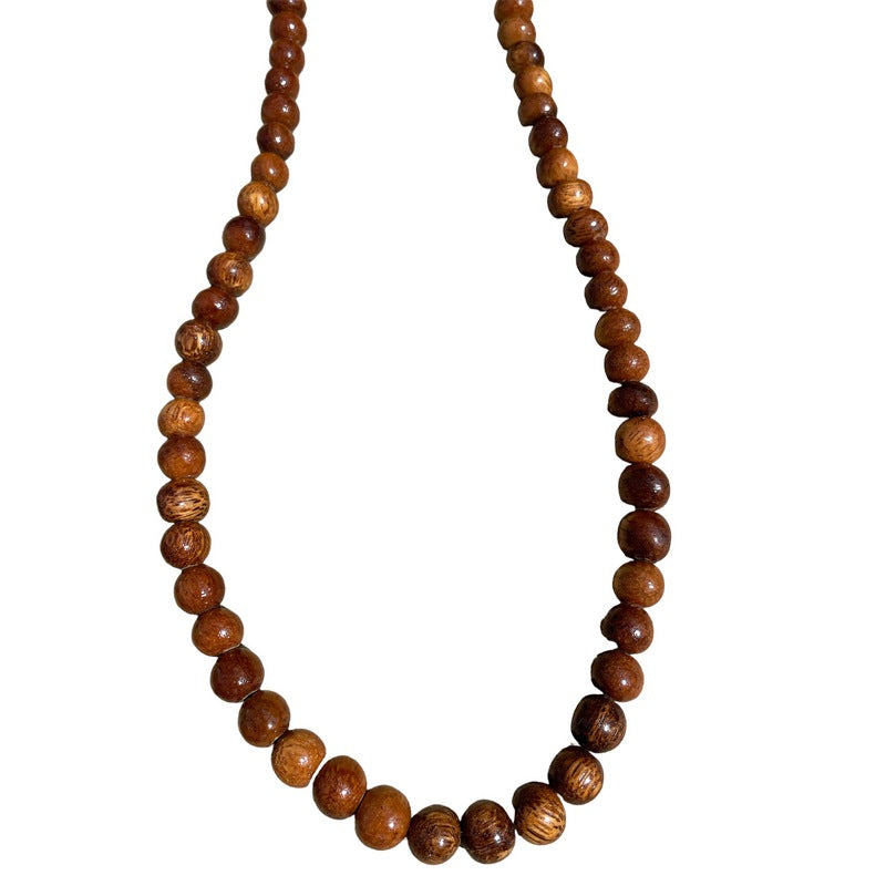 Kukui Nut Lei Necklace Hawaii Marble Brown 32 inches | sunnybeachjewelry