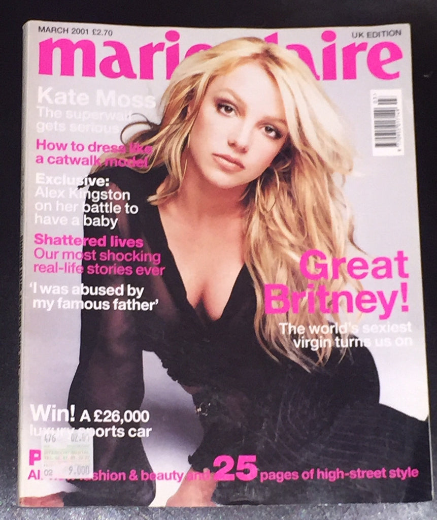 Marie Claire Uk magazine 2001 BRITNEY SPEARS Lisa Ratliffe ALEX KINGST ...