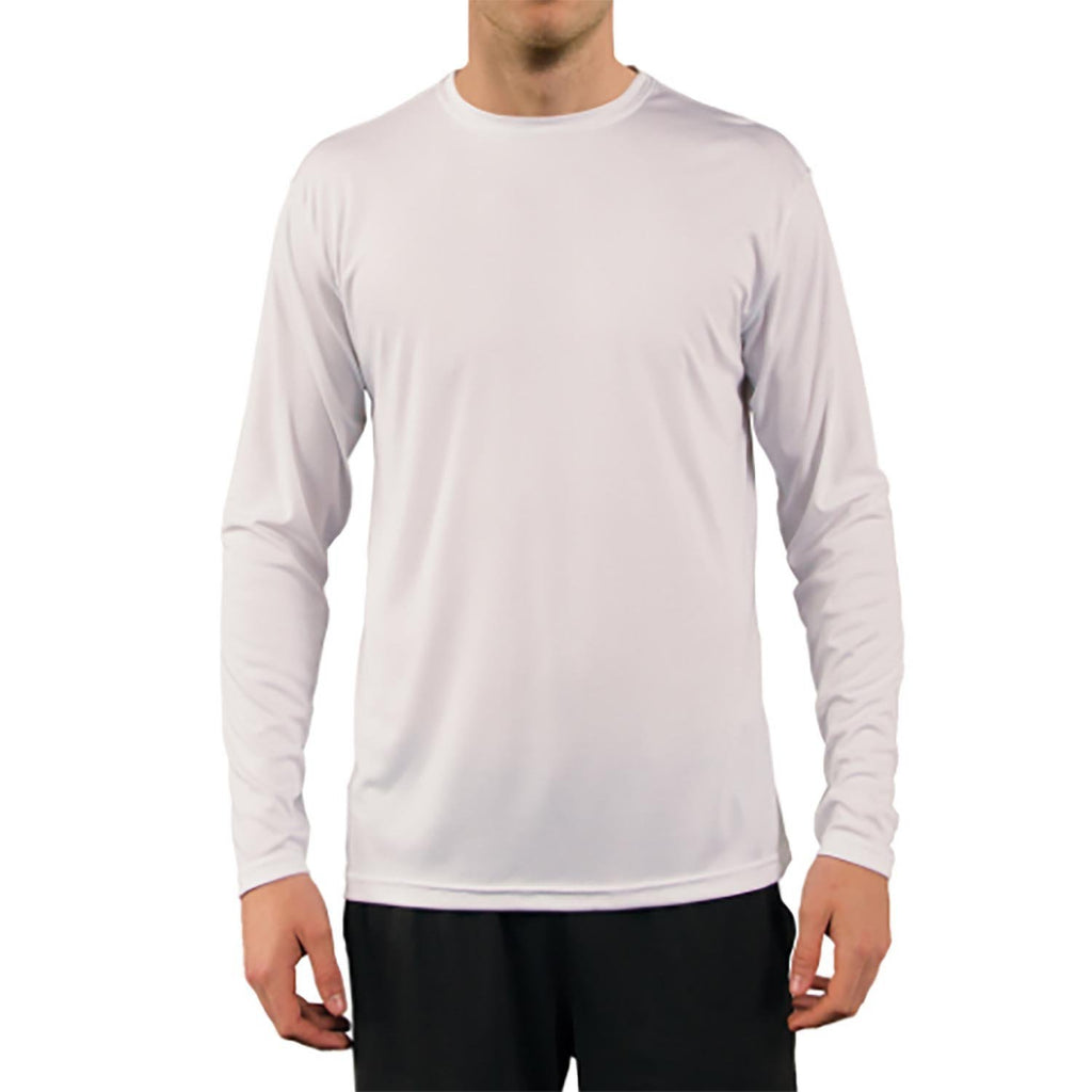 Mens Sailing Shirt Tech Performance White Long Sleeve