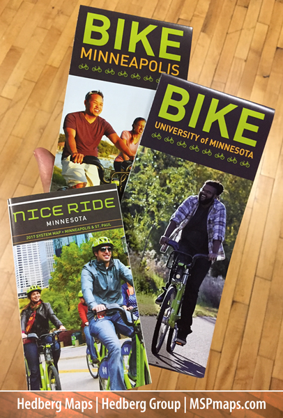Hedberg Maps has created the printed mapping for Nice Ride since its inception in 2010