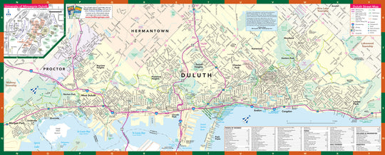 Home Garden Duluth MN Street Map Poster Bghealthplans Com   Duluth Minnesota Laminate Back 540x 