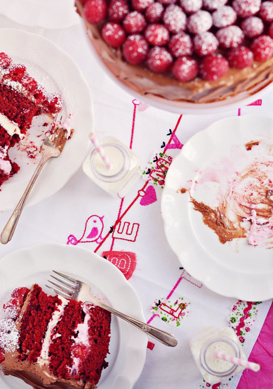 Red Velvet & Raspberry Supreme Cake via Sweetapolita