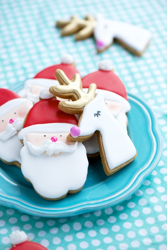 Gilded Reindeer & Santa Cookies via Sweetapolita