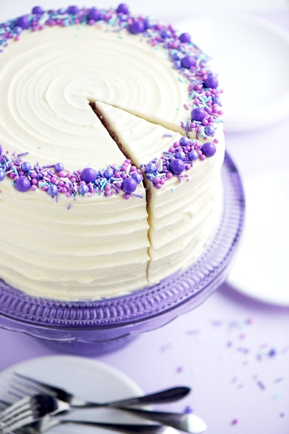 Metallic Purple Flower Cake - Wilton