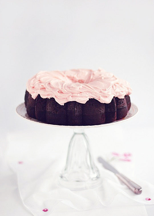 Chocolate & Rosewater Chiffon Cake via Sweetapolita