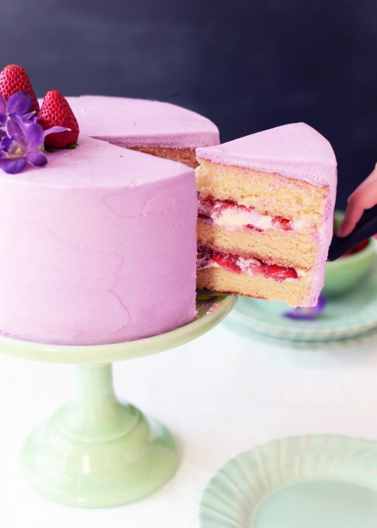 Lavender & Strawberry Buttermilk Cake via Sweetapolita