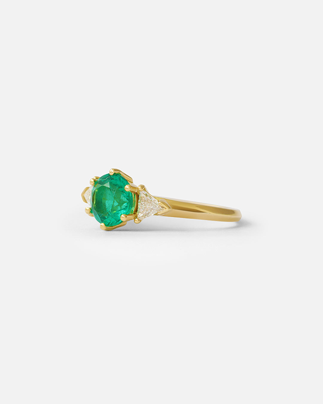 Athena Ring / Emerald & White Diamond