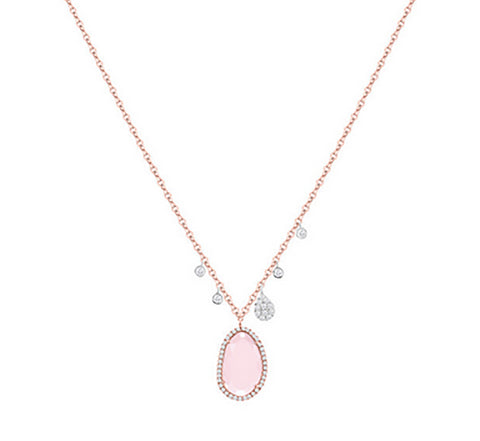 Meira T Rose Quartz Necklace perfect with Jane Summers Lisa Sheath