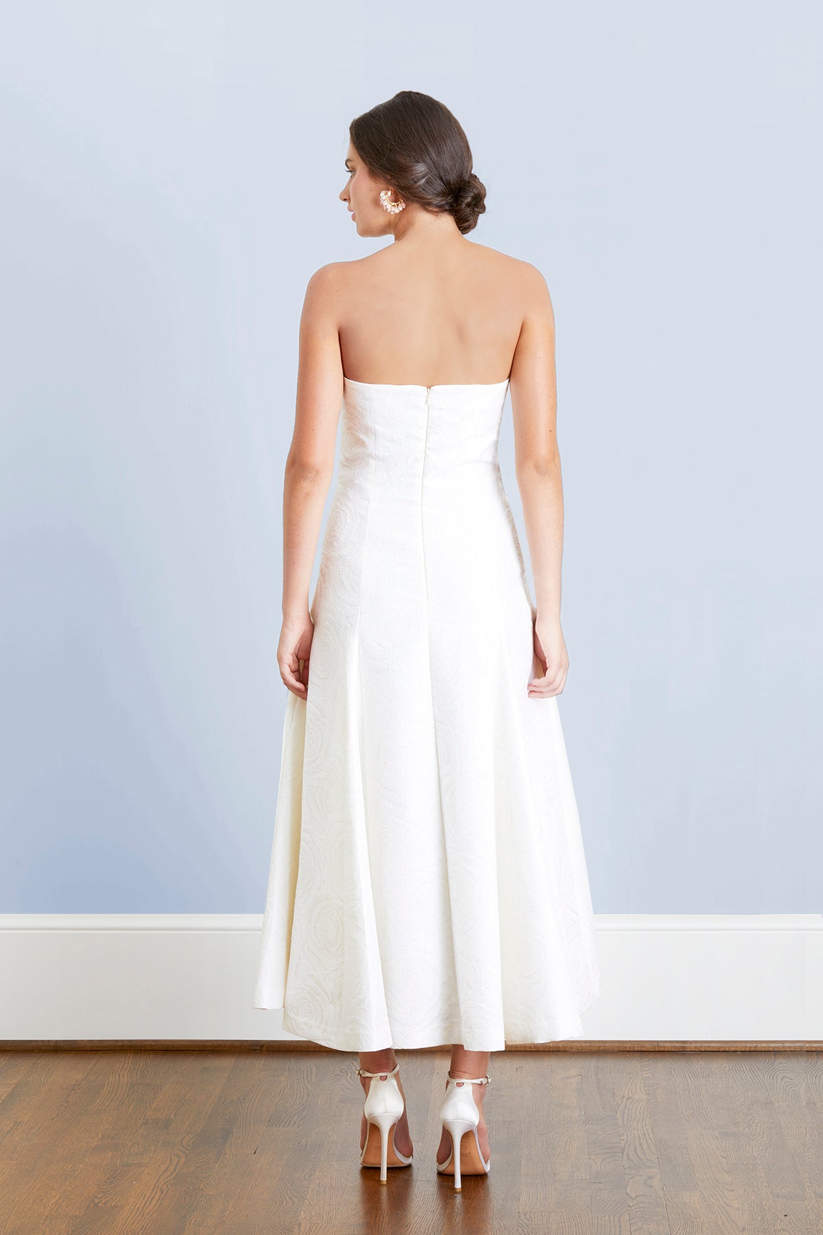 white t length dress