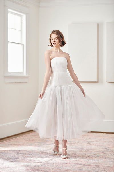 White Rehearsal Dinner Dresses With Flattering Designer Details - Jane ...