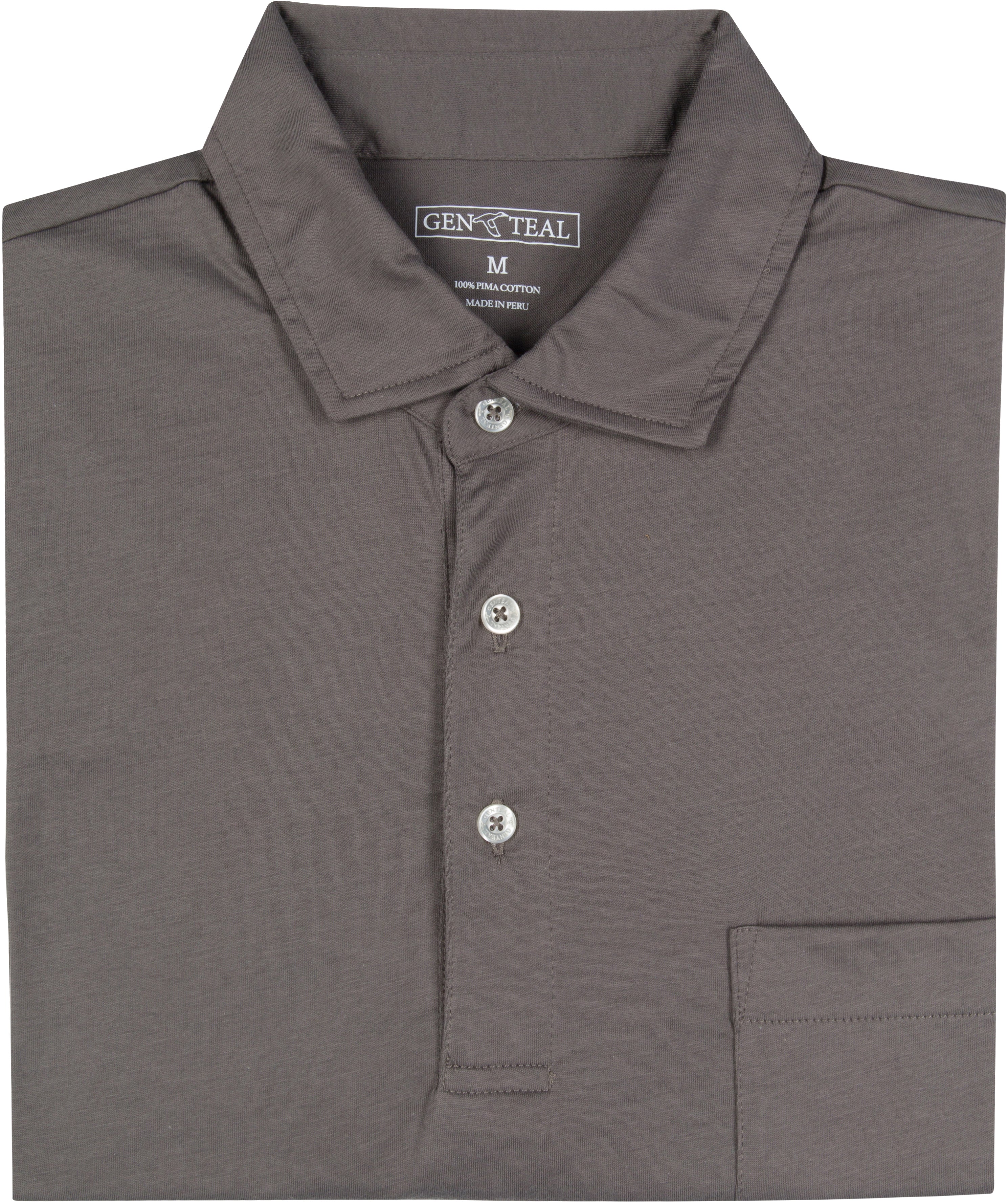 Charcoal Easton Pima Cotton Polo