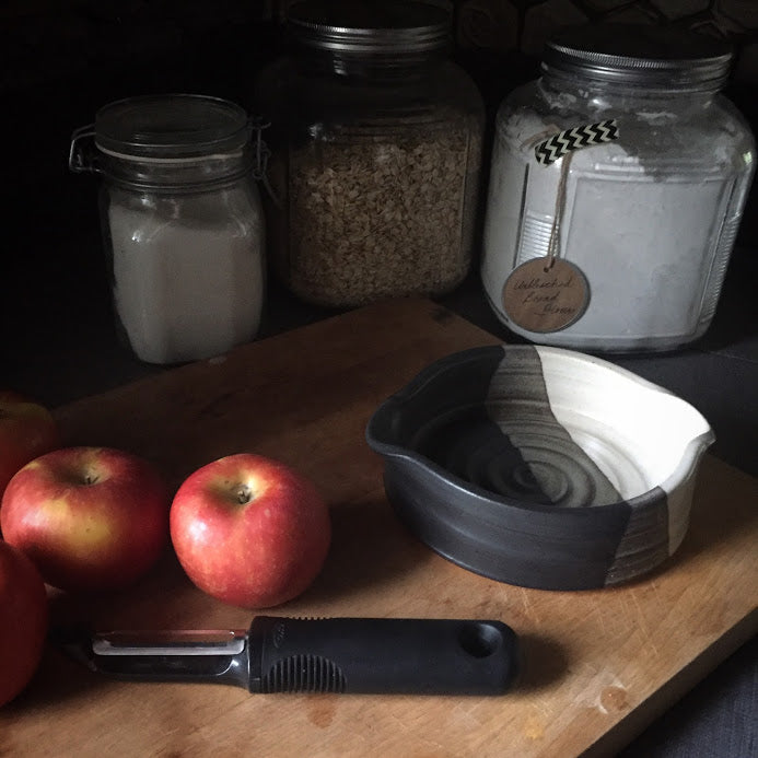 Apple Crisp in Handmade Ceramic Brie Baker Ingredients