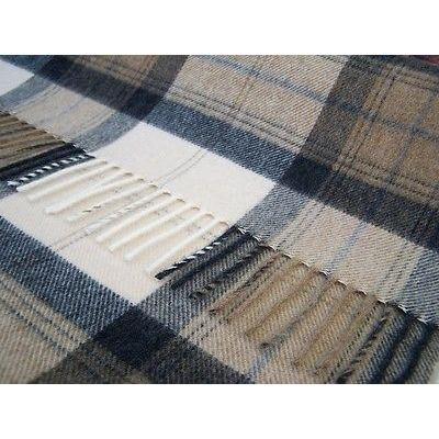 Pure new wool tartan sofa throw rug picnic blanket by BRONTE McKENZIE INT28//A01