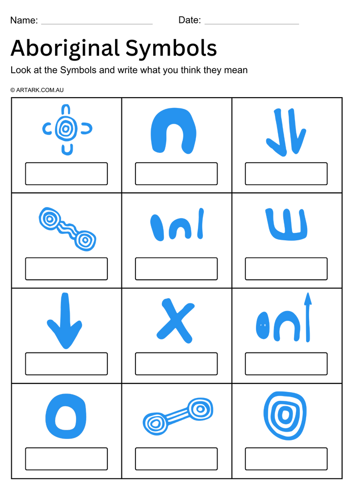 Free download - Aboriginal Symbols Matching Activity 1