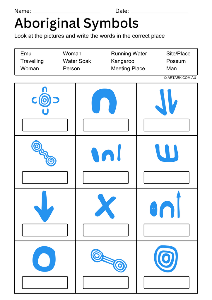 Free download - Aboriginal Symbols Matching Activity 2