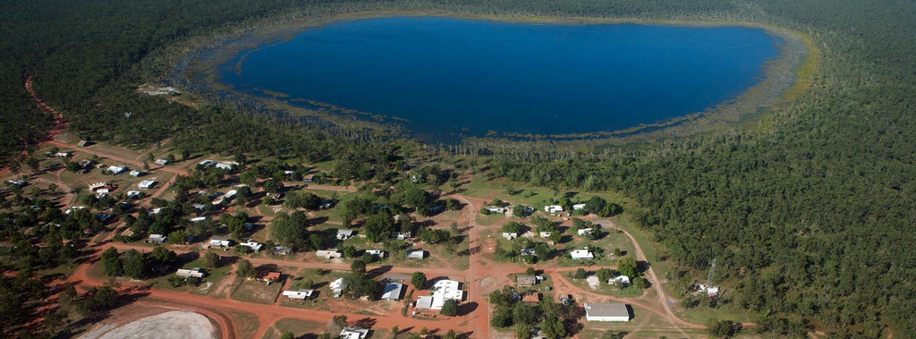 Gapuwiyak Aboriginal community form the air