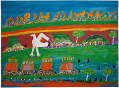 Beispielkunstwerk des Aborigine-Künstlers Giner Riley Munduwalawala