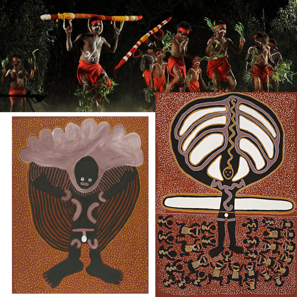 Kurtal dancers and two paintings of Kurtal by Jarinyanu David Downs