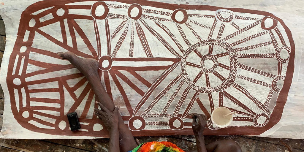 Example of bark painting from Buku Mulka Centre