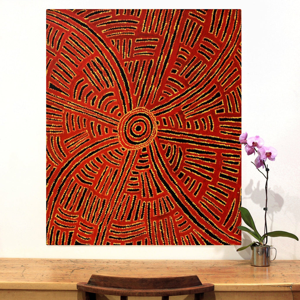 Aboriginal Art - Jennifer Mintaya Connelly Ward, Kungkarangkalpa (Seven Sisters Story), 110x91cm