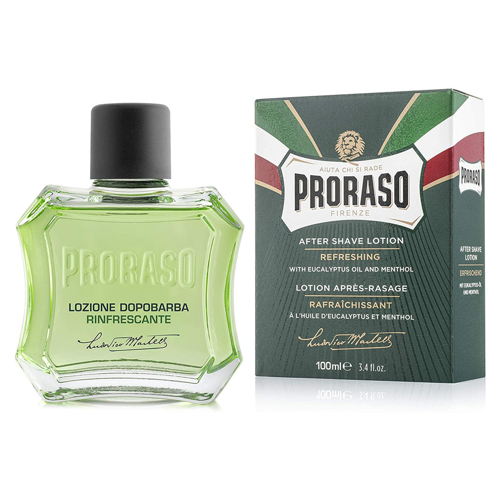 Proraso GREEN Aftershave Lotion 100ml - Refreshing with Eucalyptus & Menthol