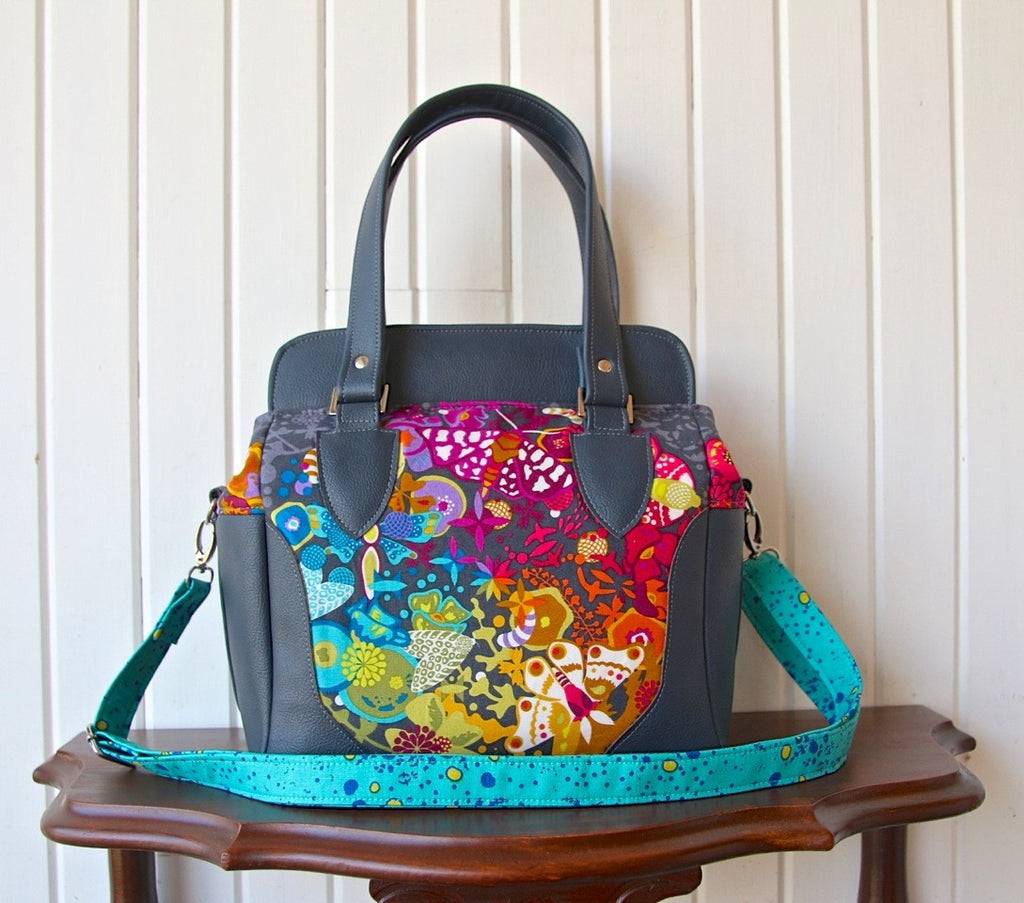Emmaline Bags: Sewing Patterns and Purse Supplies: HANDMADE COUTURE: You  can make this look too - Blue Hermes Designer Handbag.