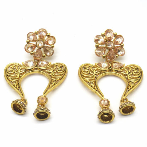 Jewelshingar Jewellery Gold Plating Gold Colour Jhumki Earrings For Women ( 48124-pj )