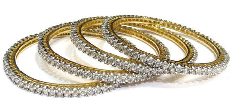 Jewelshingar Cubic Zirconia Bangles Set For Women Jewellery ( 7000-2.10-1-jb-runner ) - JEWELSHINGAR