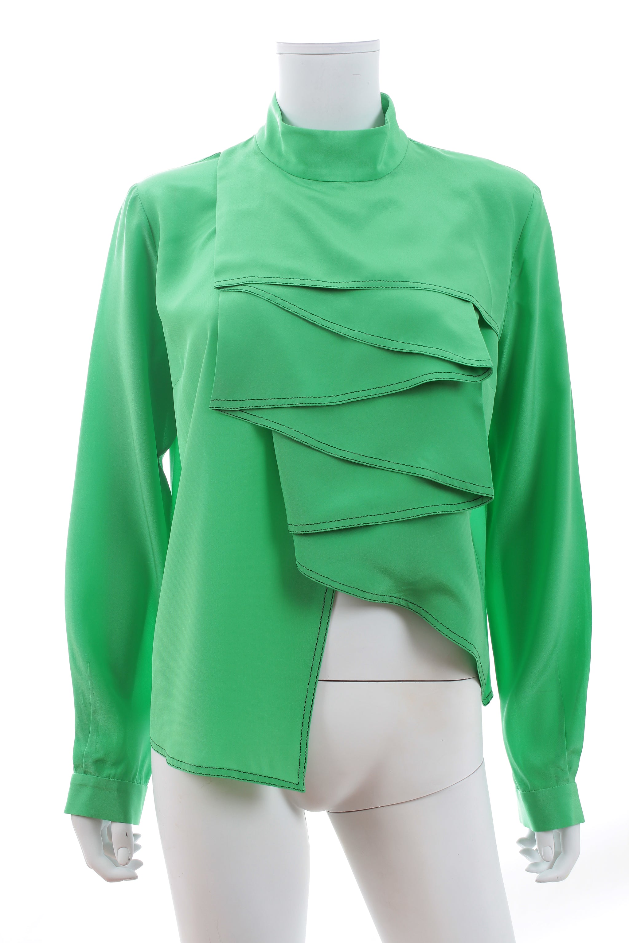 See by Chloe Ruffle-Trimmed Printed Cotton and Silk-Blend Blouse