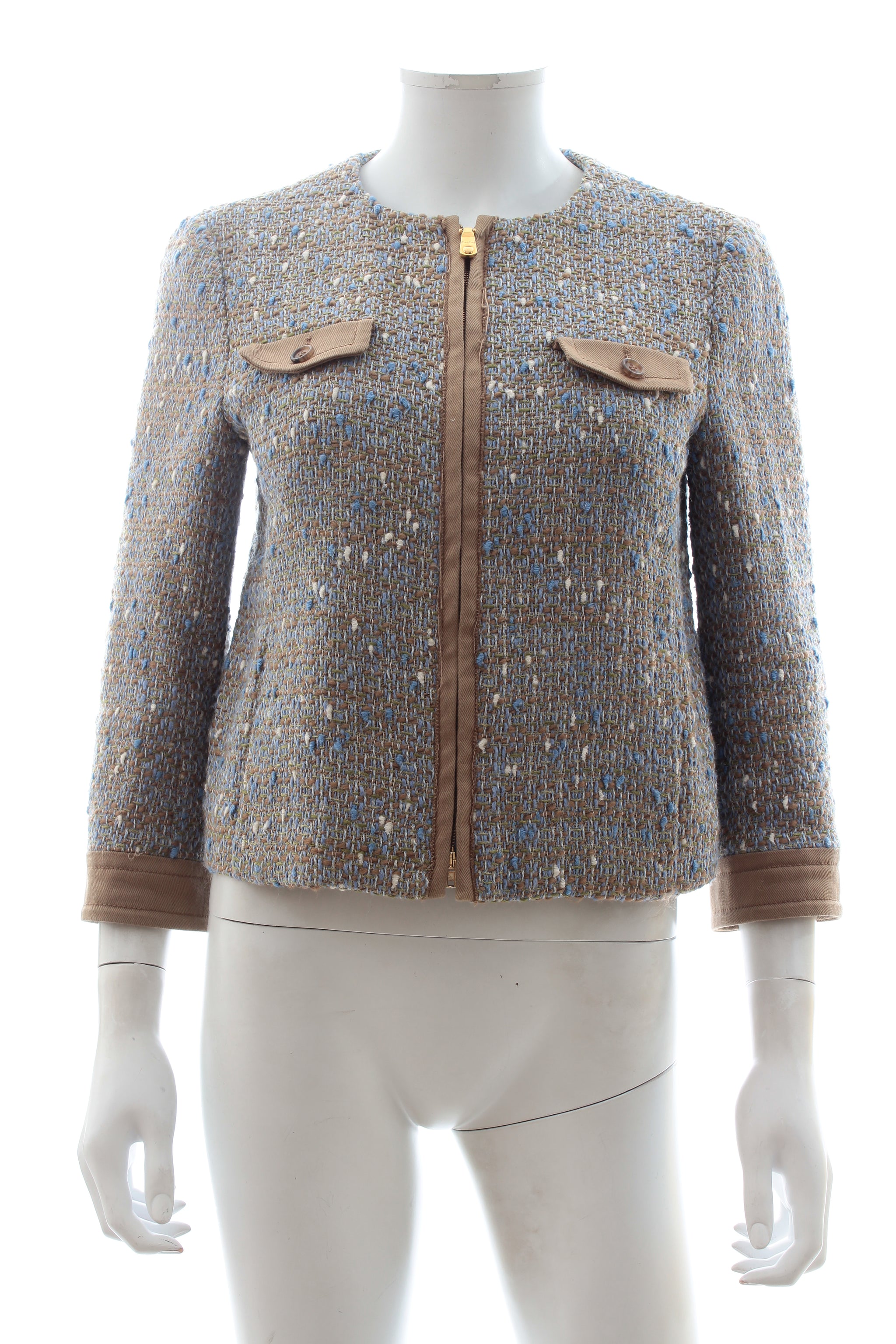 Chanel Multi-coloured Collarless Tweed Jacket - Closet Upgrade