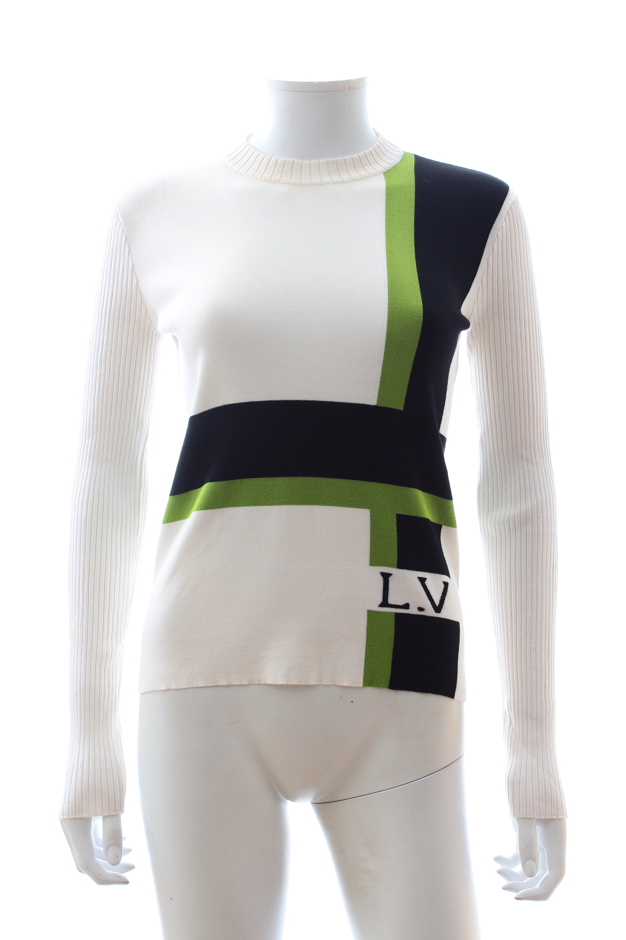 Striped Turtle Neck Knit Dress With Band - LOUIS VUITTON