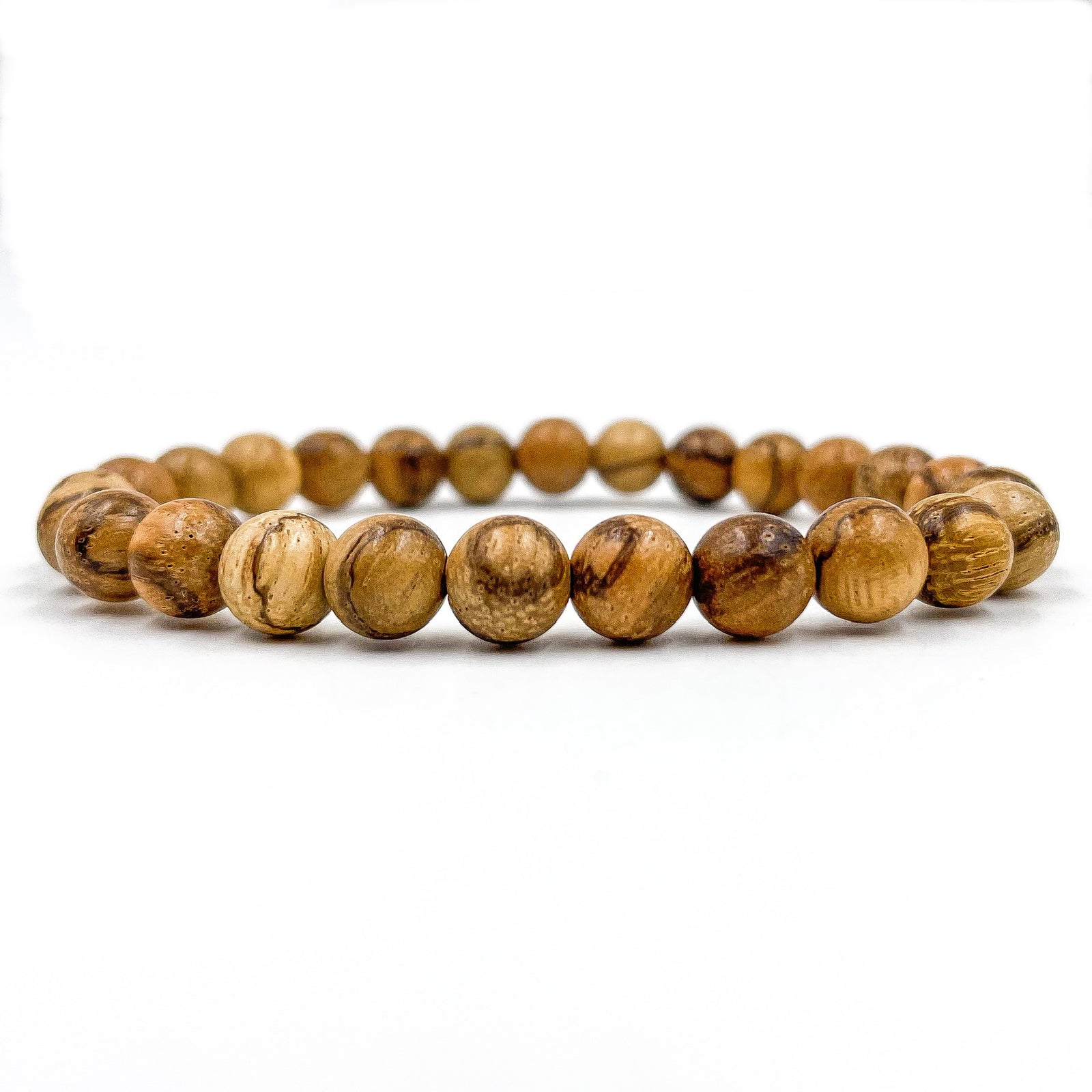 Wood Bracelet / 8mm Qinan Sandalwood Beads / Your Choice Of Metal Accent  Bead / Men's Women's Unisex Bracelet