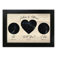3 Date Custom Star Map w/ Wood Background - When We Met, Engagement, Wedding - Perfect for Anniversaries