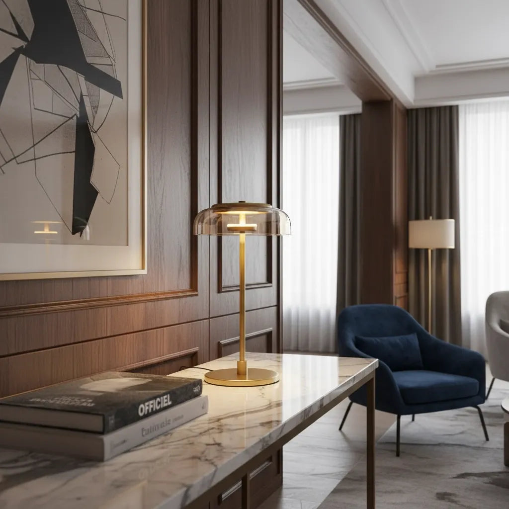 Lampe Verre en pierre de verre