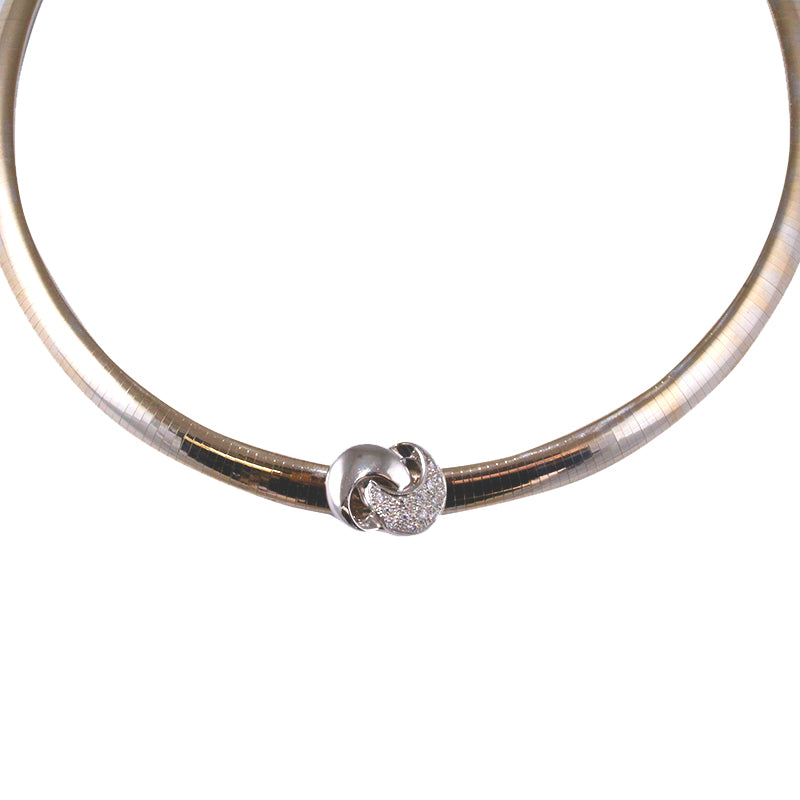 Omega Necklace With Diamond Slide 