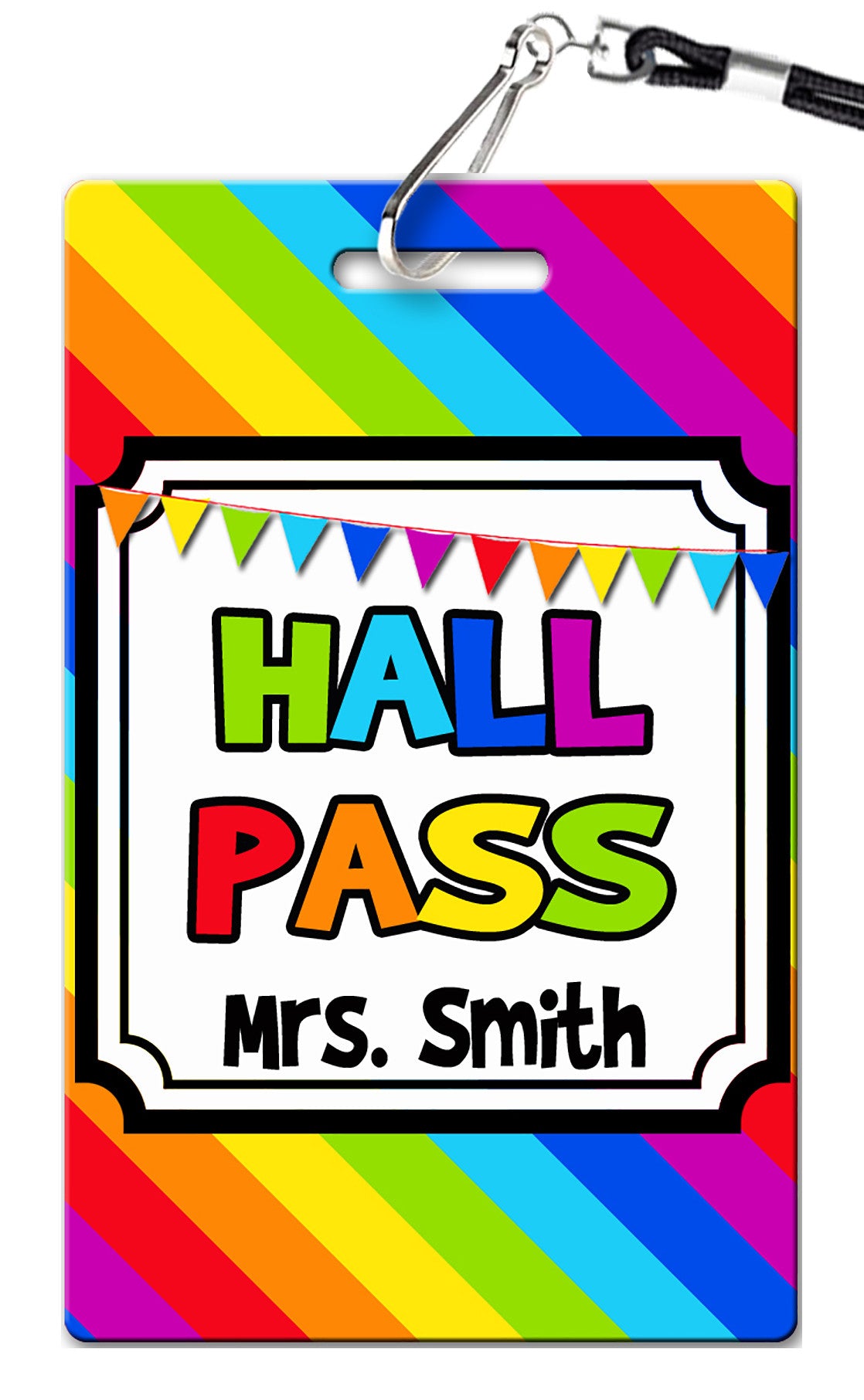 Rainbow Hall Passes Set Of 10 Pvc Invites Vip Birthday Invitations 6807