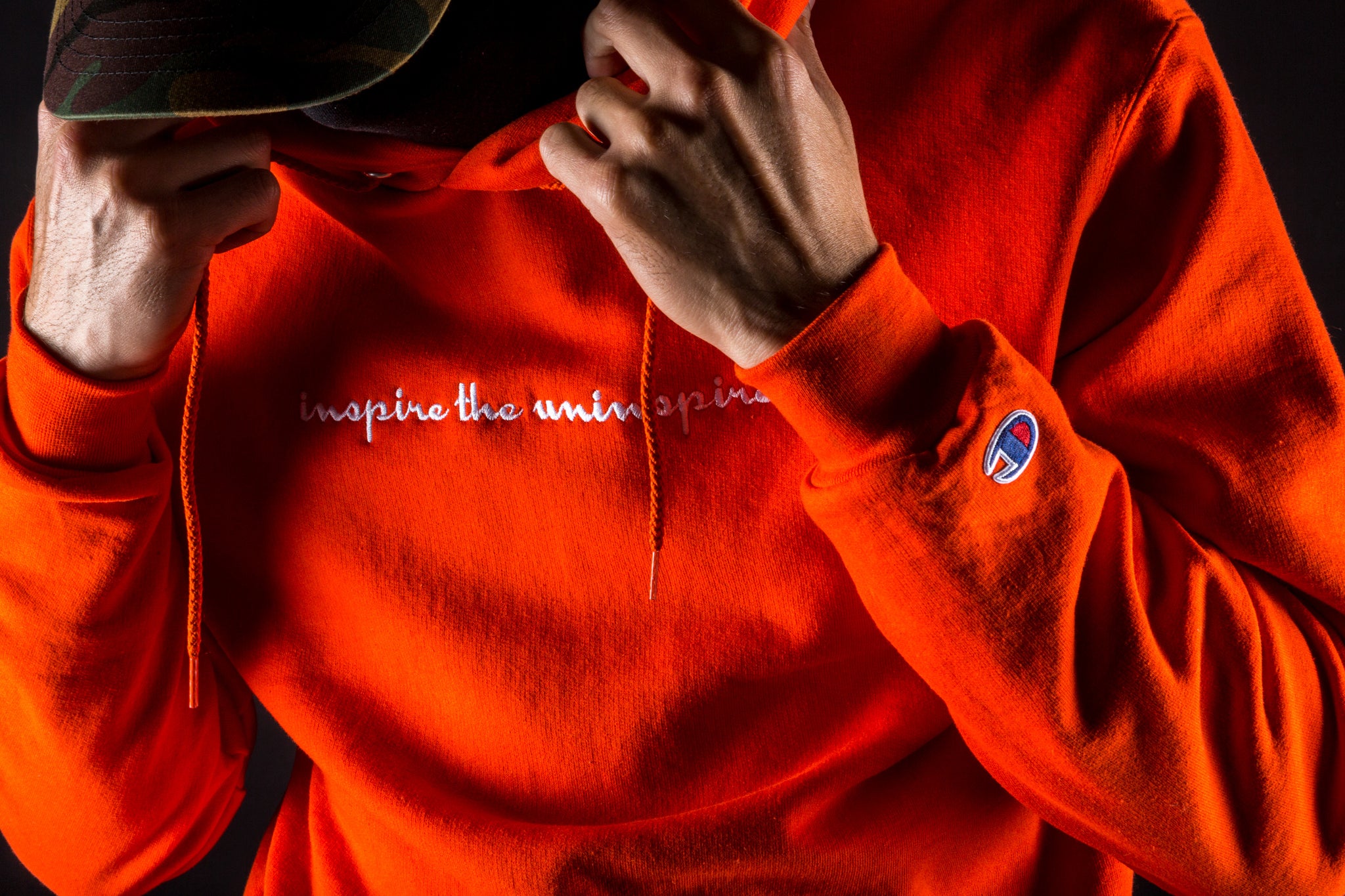 Sworn x Champion hoodie // Orange