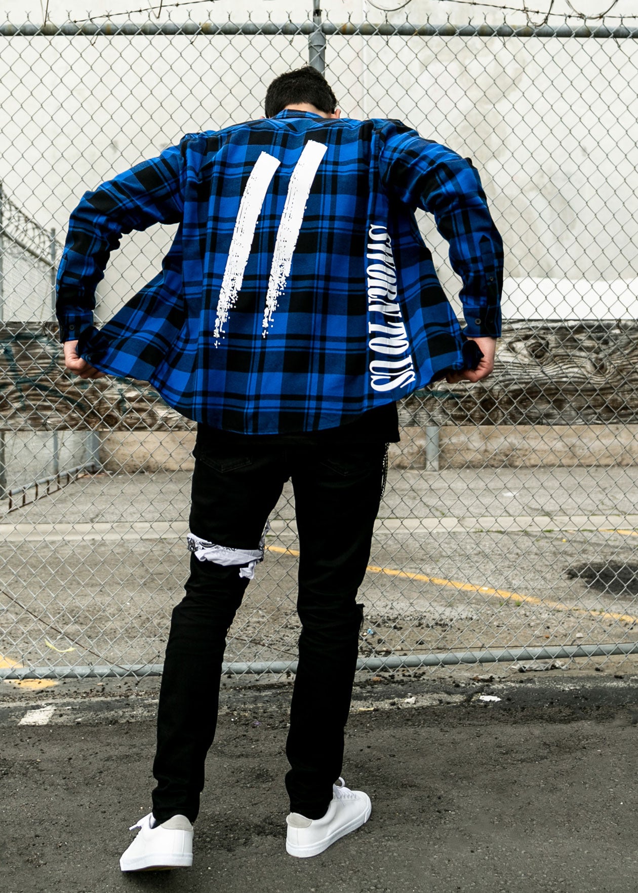 Another State of Mind Flannel Royal Back Sworn To Us