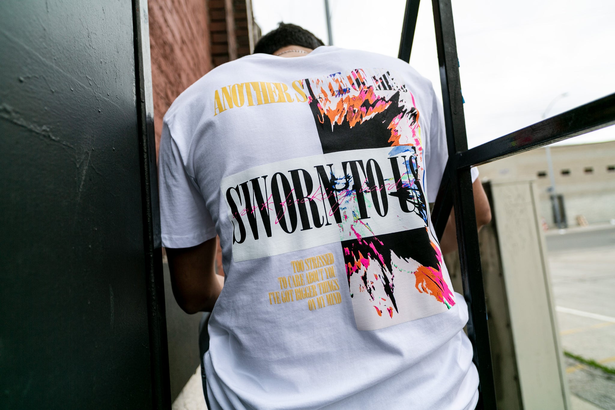 Another State of Mind Tee White Back Sworn To Us