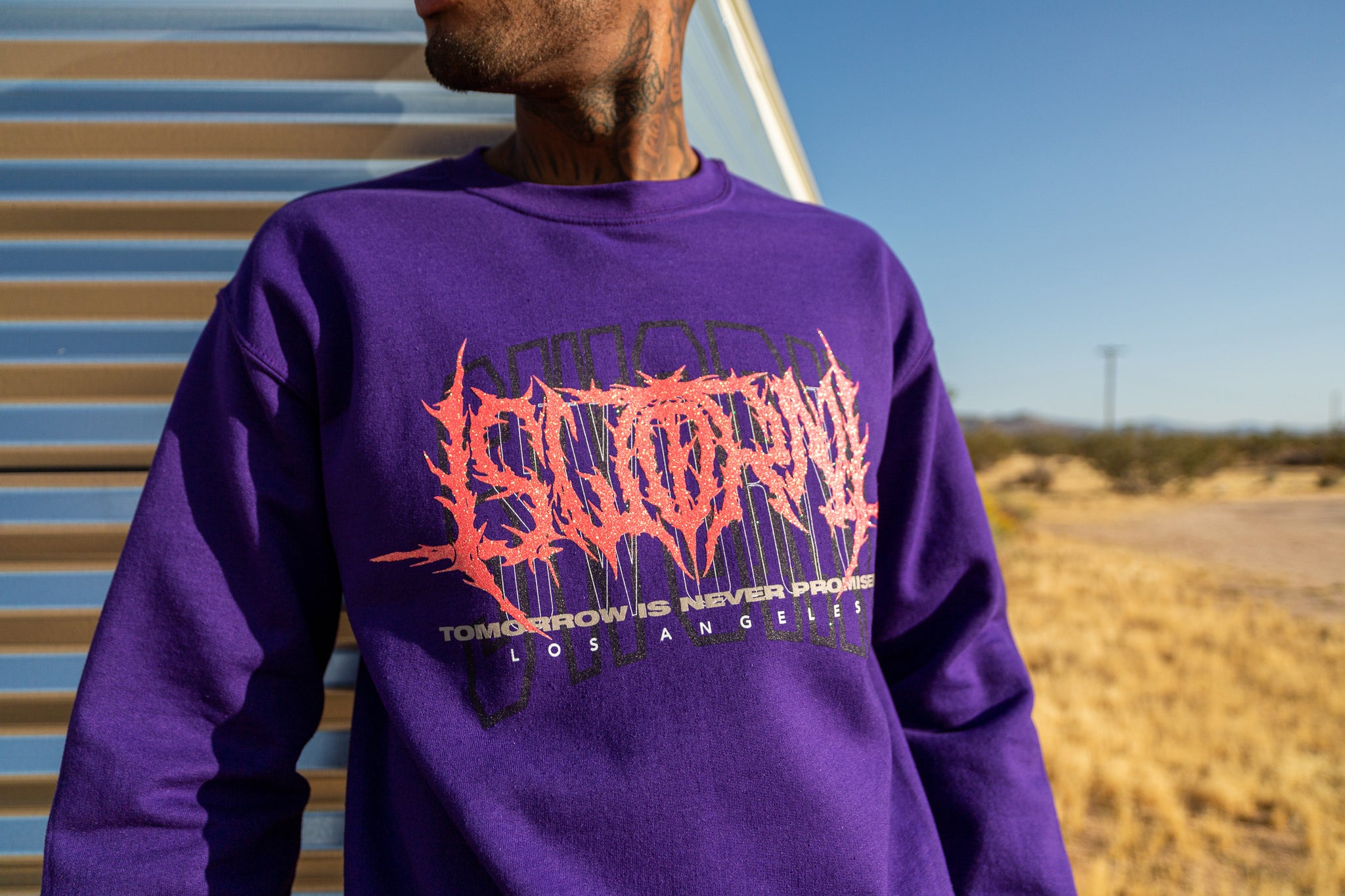 Sworn To Us - Metal Glitter Crewneck // Purple