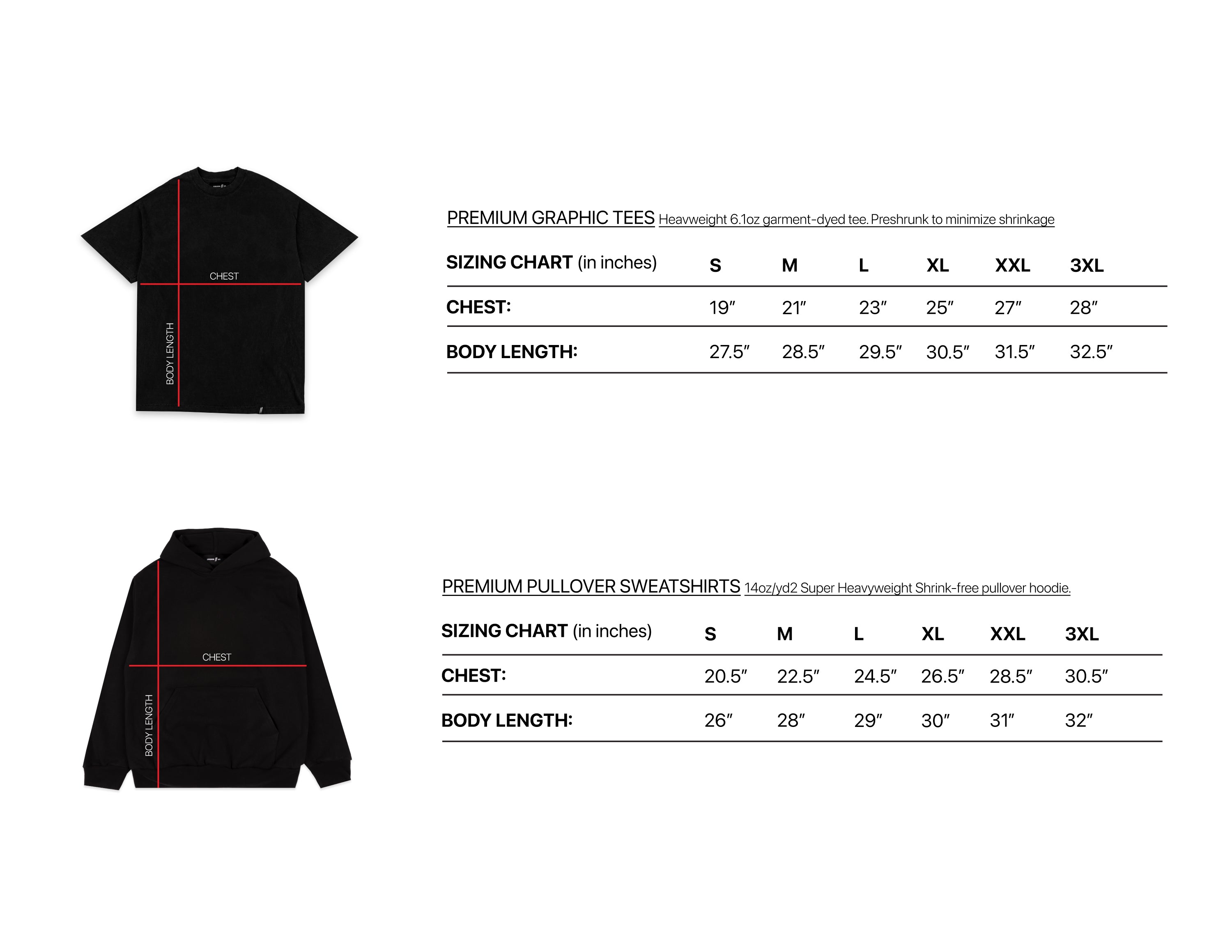 SWORN TO US SIZING CHART