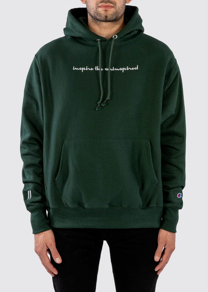 forest green champion sweatshirt