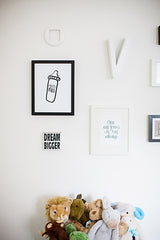 black and white gallery wall