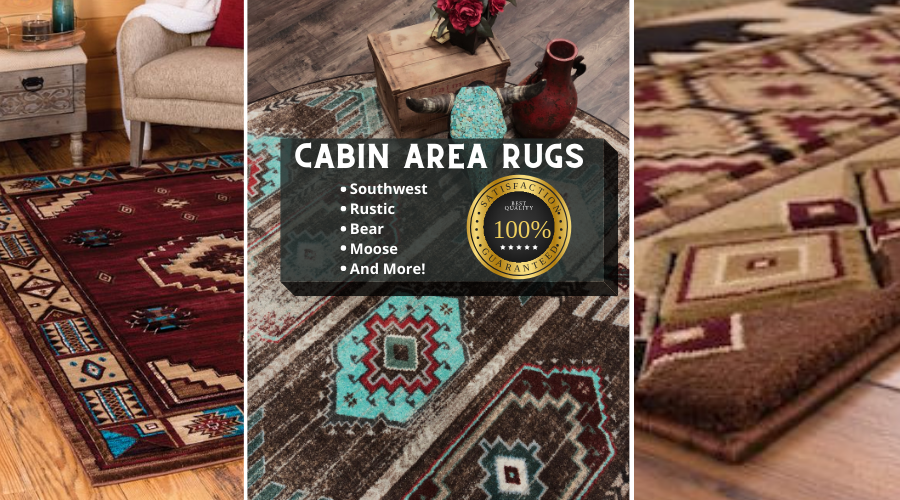 Cabin Rugs and Rustic Rugs Display | The Cabin Shack