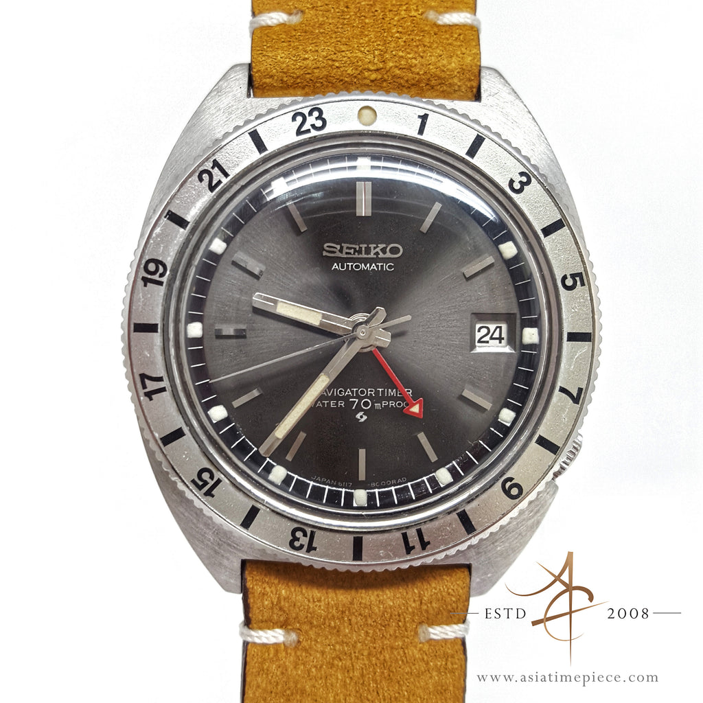 Seiko GMT Gunmetal Navigator Timer 6117-8000 Vintage Watch – Asia Timepiece  Centre