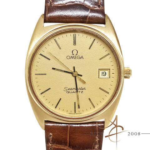 Omega Seamaster Waffle Dial Quartz 33mm Vintage Watch – Asia Timepiece ...