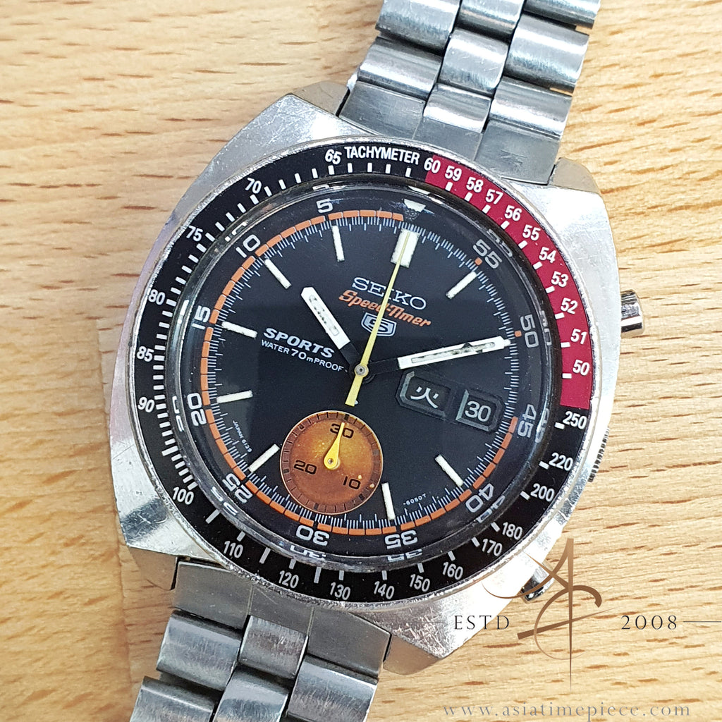 Seiko 5 Sports Speedtimer 6139-6031 Coke Tropical Vintage Watch – Asia  Timepiece Centre