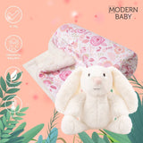 Blanket & Stuffed Animal Gift Set - Pink Floral Bunny
